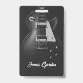 Monochrome elektrische gitaar gepersonaliseerd badge (Achterkant)