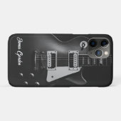 Monochrome elektrische gitaar gepersonaliseerd Case-Mate iPhone case (Achterkant (horizontaal))