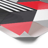 Monochrome en rode geometrische blokken poster (Hoek)