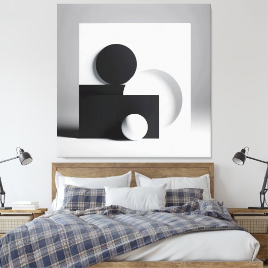 Monochrome Equilibrium Canvas Afdruk (Insitu (Slaapkamer))