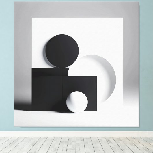 Monochrome Equilibrium Canvas Afdruk (Insitu (Houten vloer))