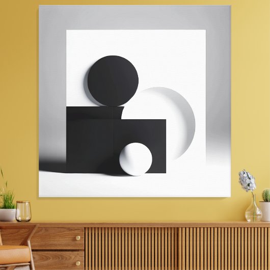 Monochrome Equilibrium Canvas Afdruk (Insitu (Woonkamer))