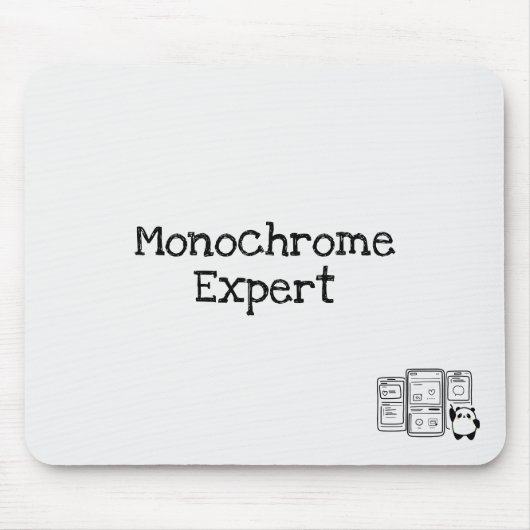 Monochrome Expert Mousepad voor UX-ontwerpers Muismat (Voorkant)
