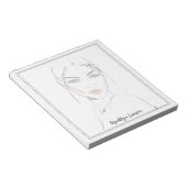 Monochrome Fade Mode Meisje Portret Notitieblok (Schuin)