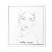 Monochrome Fade Mode Meisje Portret Notitieblok (Voorkant)