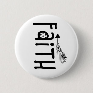 Monochrome Faith Tribale Pijl Ronde Button 5,7 Cm