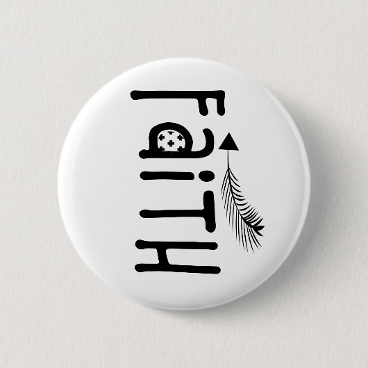 Monochrome Faith Tribale Pijl Ronde Button 5,7 Cm (Voorkant)