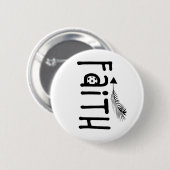 Monochrome Faith Tribale Pijl Ronde Button 5,7 Cm (Voorkant /achterkant)