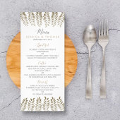 Monochrome Fern Woodland Wedding Menu