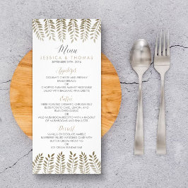 Monochrome Fern Woodland Wedding Menu