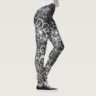 Monochrome fietspatroon - Leggings van de fietser