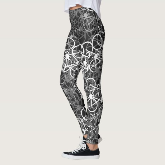 Monochrome fietspatroon - Leggings van de fietser (Links)