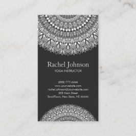Monochrome Floral Mandala Ornament Visitekaartje