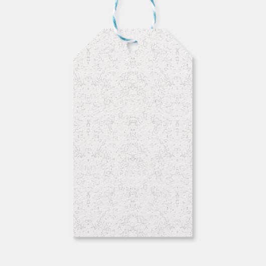 Monochrome Floral Pattern – Elegant Seamless Art Cadeaulabel (Achterkant)
