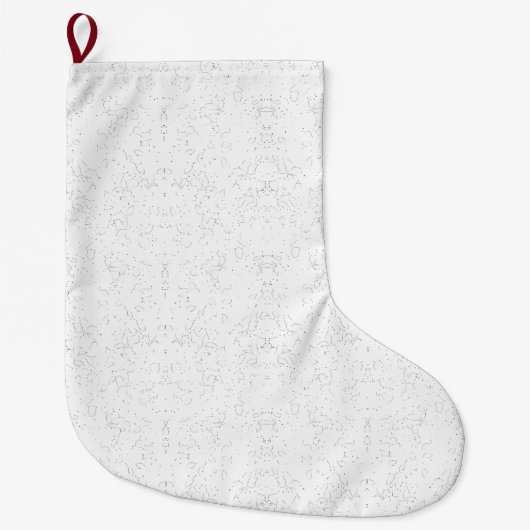 Monochrome Floral Pattern – Elegant Seamless Art Grote Kerstsok (Voorkant)