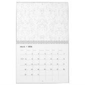 Monochrome Floral Pattern – Elegant Seamless Art Kalender (Mar 2026)