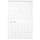 Monochrome Floral Pattern – Elegant Seamless Art Kalender (Mar 2026)