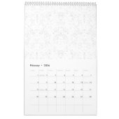 Monochrome Floral Pattern – Elegant Seamless Art Kalender (Feb 2026)