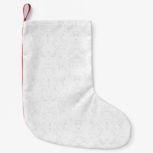 Monochrome Floral Pattern – Elegant Seamless Art Kleine Kerstsok (Voorkant)