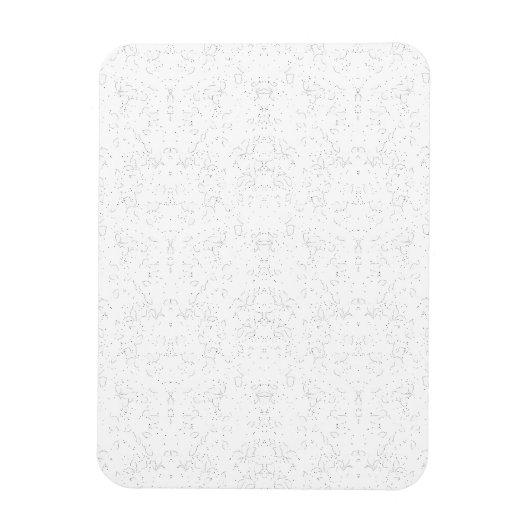 Monochrome Floral Pattern – Elegant Seamless Art Magneet (Verticaal)