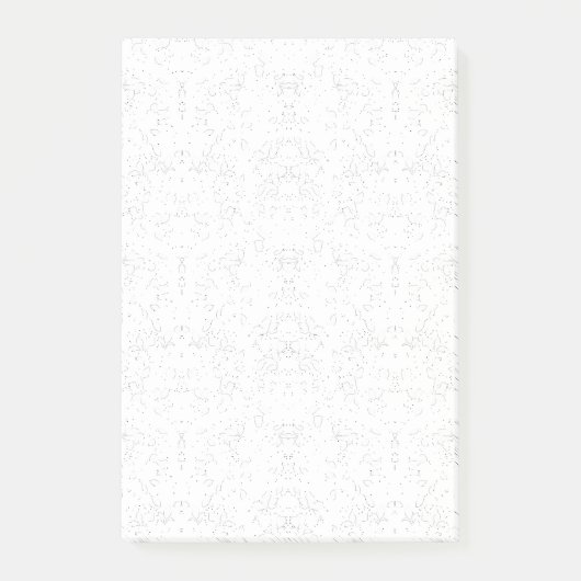 Monochrome Floral Pattern – Elegant Seamless Art Post-it® Notes (Voorkant)