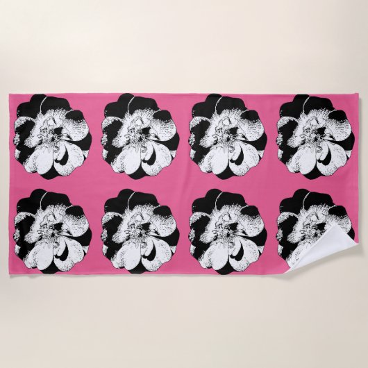 Monochrome Floral Repeat Strandlaken (Voorkant)