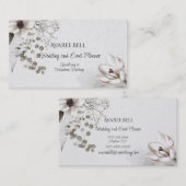 Monochrome Floral Wedding and Event Planner Visitekaartje (Voorkant / Achterkant)