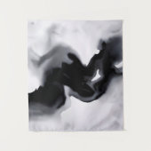 Monochrome Flow: Zwart-wit kunst Wandkleed (Voorkant)