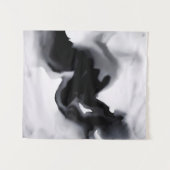 Monochrome Flow: Zwart-wit kunst Wandkleed (Voorkant (horizontaal))