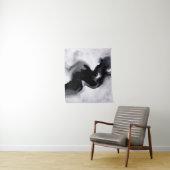 Monochrome Flow: Zwart-wit kunst Wandkleed (In situ)