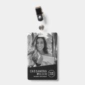 Monochrome foto aangepaste werknemers-ID Badge (Voorzijde met clip)