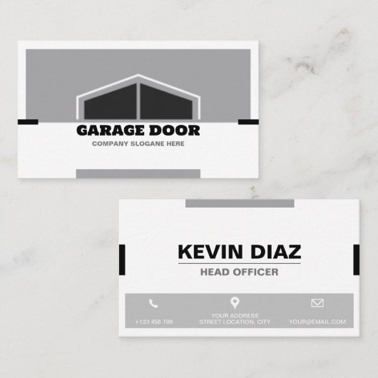Monochrome Garagedeur Visitekaartje (Voorkant / Achterkant)