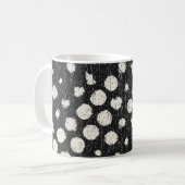 Monochrome gebroken Stippen geborsteld gestructure Koffiemok (Voorkant links)