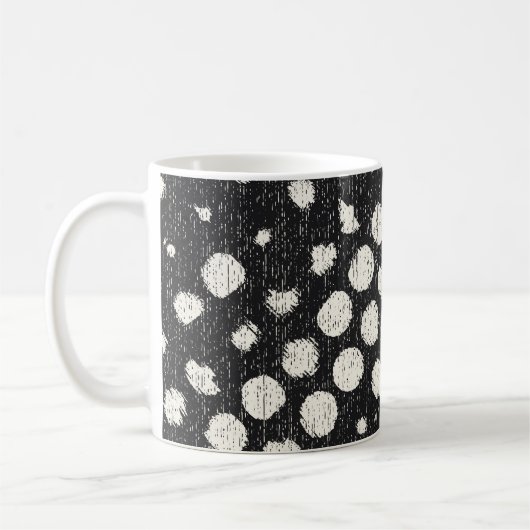 Monochrome gebroken Stippen geborsteld gestructure Koffiemok (Links)