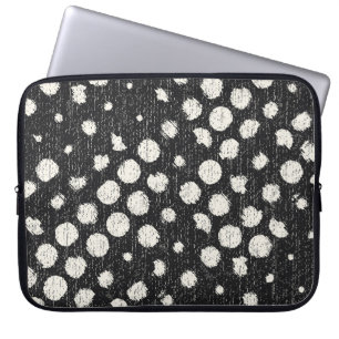 Monochrome gebroken Stippen geborsteld gestructure Laptop Sleeve
