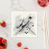 Monochrome Geometric Linework Servet (Insitu)