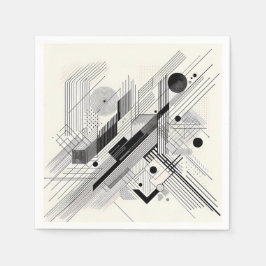 Monochrome Geometric Linework Servet