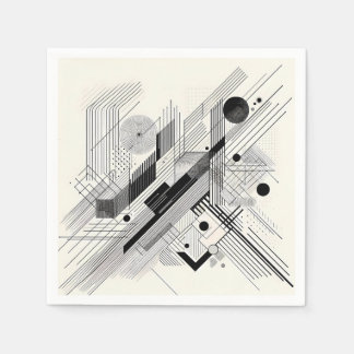 Monochrome Geometric Linework Servet