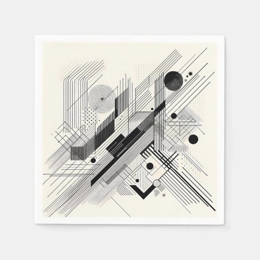 Monochrome Geometric Linework Servet (Voorkant)