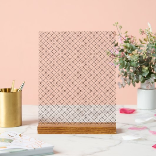 Monochrome Geometric Texture|Seamless Diamond Look Acryl Bord (Huwelijk)