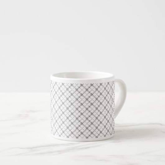 Monochrome Geometric Texture|Seamless Diamond Look Espresso Kop (Voorkant rechts)