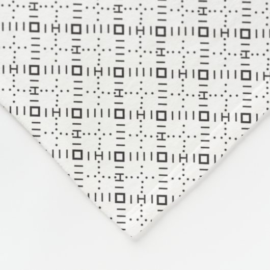 Monochrome Geometric Texture|Seamless Diamond Look Fleece Deken (Hoek)