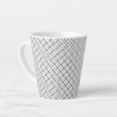 Monochrome Geometric Texture|Seamless Diamond Look Latte Mok (Linkerhoek)