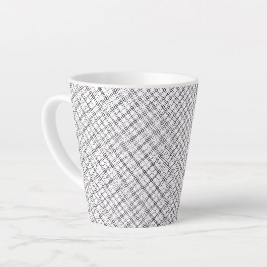 Monochrome Geometric Texture|Seamless Diamond Look Latte Mok (Linkerhoek)