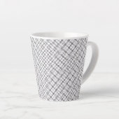 Monochrome Geometric Texture|Seamless Diamond Look Latte Mok (Rechterhoek)