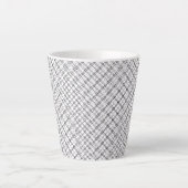Monochrome Geometric Texture|Seamless Diamond Look Latte Mok (Voorkant)
