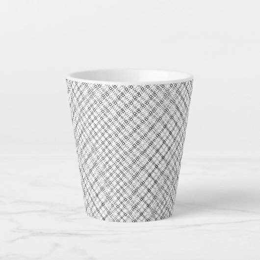 Monochrome Geometric Texture|Seamless Diamond Look Latte Mok (Voorkant)