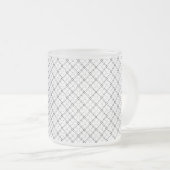 Monochrome Geometric Texture|Seamless Diamond Look Matglas Koffiemok (Voorkant rechts)