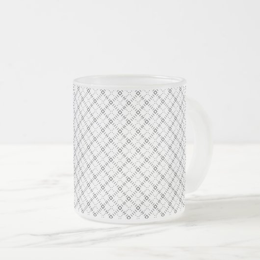 Monochrome Geometric Texture|Seamless Diamond Look Matglas Koffiemok (Voorkant rechts)