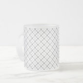 Monochrome Geometric Texture|Seamless Diamond Look Matglas Koffiemok (Voorkant links)